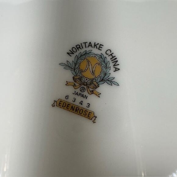 Noritake Edenrose 4 Salad Plates Gray/Pink/White Roses VTG - Picture 4 of 14